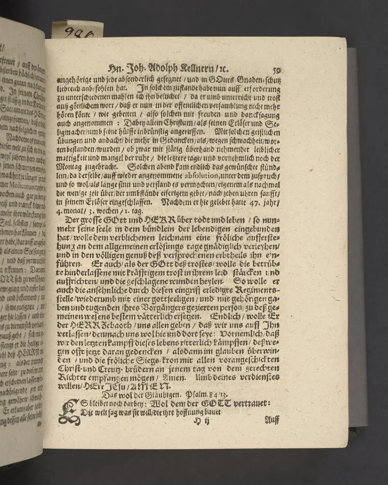 Likpredikan över Johan Adolf Kellner.