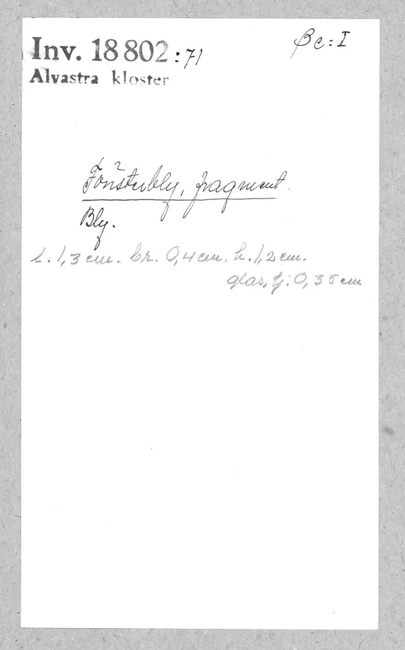 Bild på Fönsterbly, Fragment