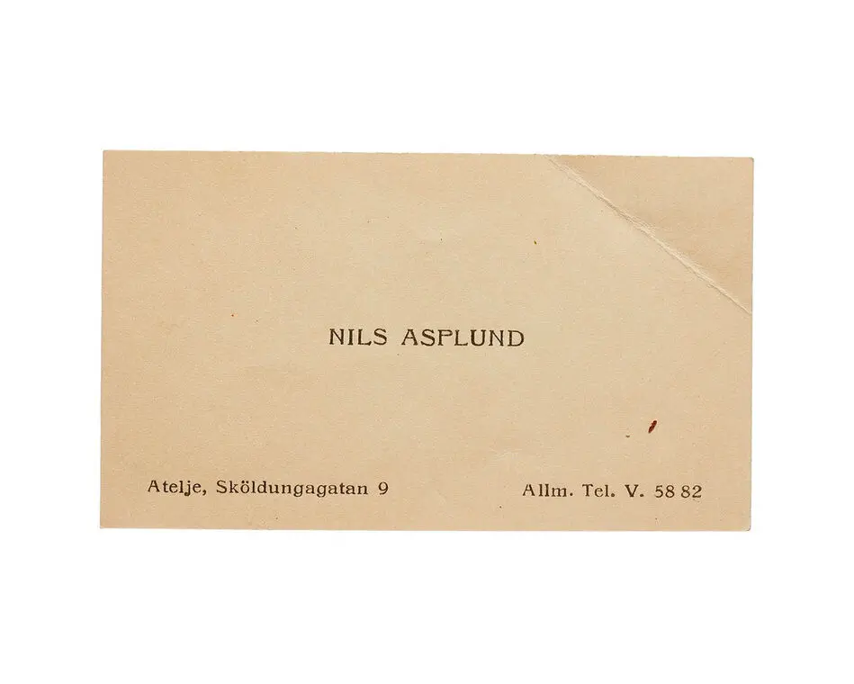 Visitkort från Nils Asplund.