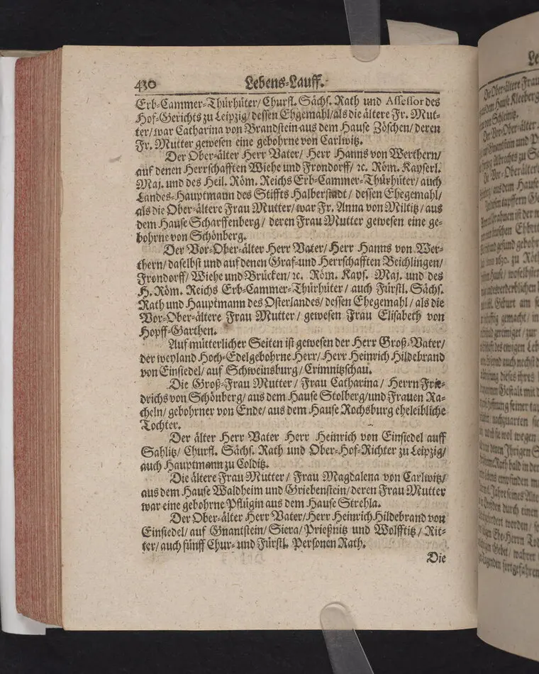 Der Vortrefflichste Christen-Adel/ In einer Christlichen Leichen-Predigt/ Tages vorher/ ehe Des ... Herrn Friedrichs von Werthern ... Der Röm. Käyserl. Maj. und des Heil. Röm. Reichs Erb-Cammer-Thürhüters .. Am 21. Decembr. 1686. Selig-verblichener Leichnam von Dreßden aus nacher Cölleda ... zu seinem Erb-Begräbnüß gebracht zu werden/ abgeführet worden.
