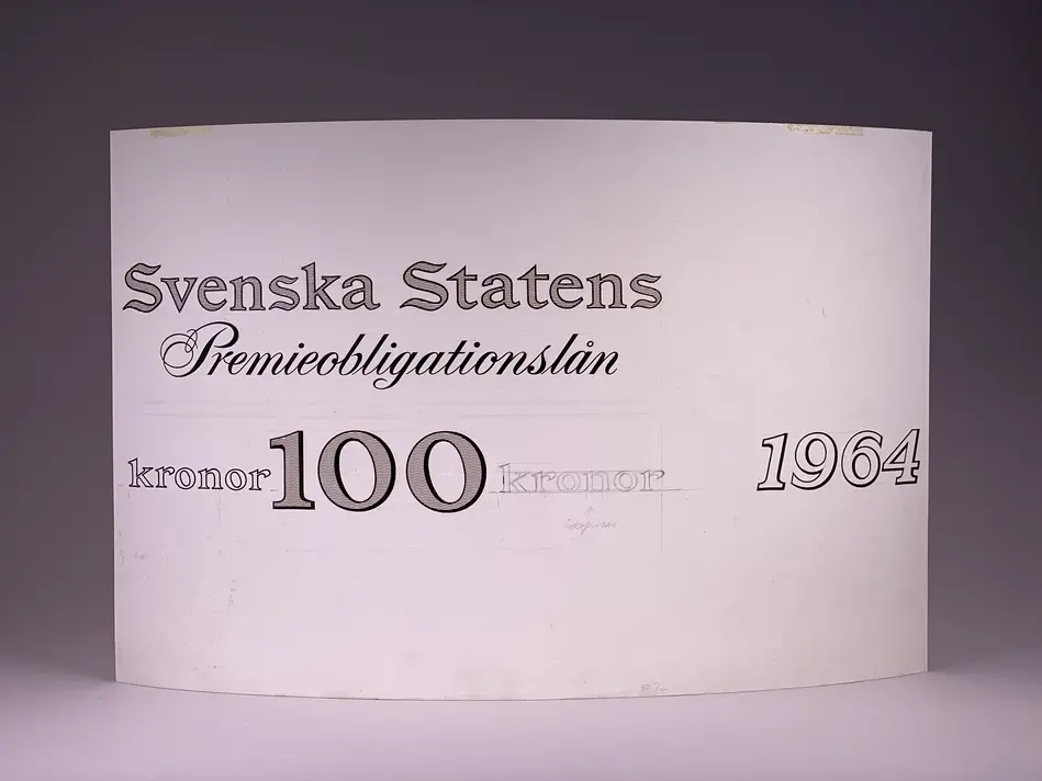 Bild på Svenska Statens premieobligationslån designförslag