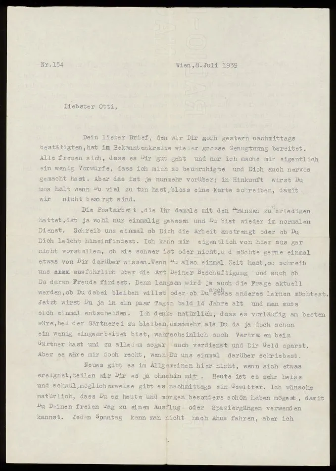 Bild på Brev från Elise och Josef Ullmann 1939-07-08