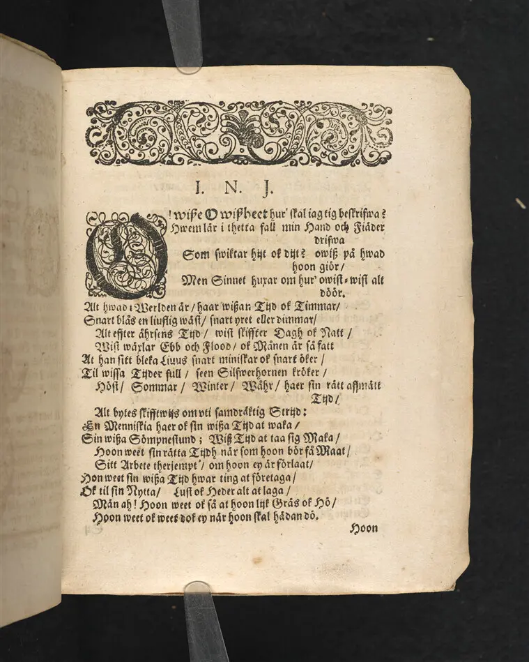 Then wissa o-wiszheet widh fordom kongl. book-tryckiarens ähreborn, wälacktad, och konst-kloke, nu hoos Gudh salige Hr. Ignatius Meurers, krist-waanlige jorde färd enfaldligen framstält af Lucidor then olyklige. Stockholm den 3 maij, anno 1672.