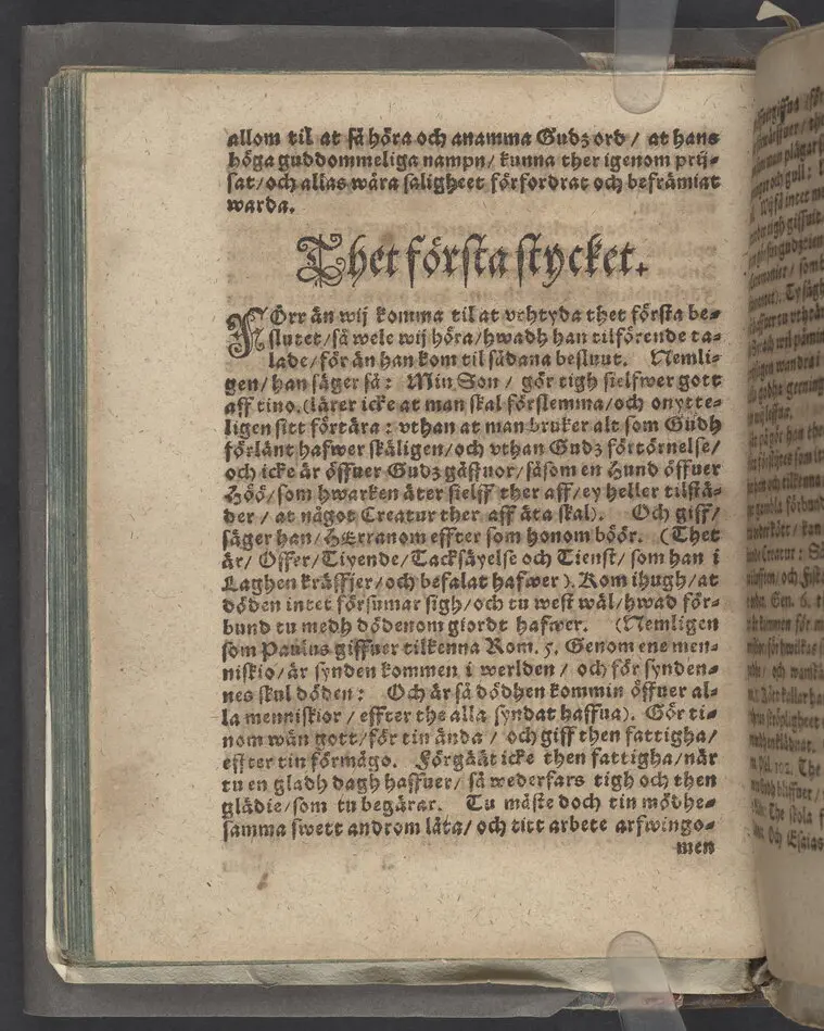 Then IX. lijkpredikningen, hållin i Sorunda soknekyrkia, vthi ... f. Görwäls til Fållenääs, s. h. Göstaff Biörsons effterlefwande änckias begraffning, then 1. julij, anno 1619.