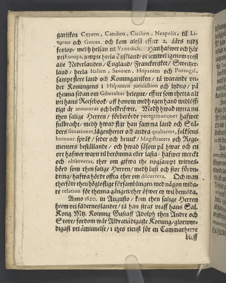 Lijkpredikan, öfwer... Herr Bengt Oxenstierna, Frijherre til Ekebyholm och Söderboo... Vthi Riddarholms Kyrckian, den 6. Augusti åår 1643. Så och en kort Relation, om then salige herrens stora förfarenhet och widt kring om werlden giorda resor... Tryckt aff Henrich Keyser 1644.