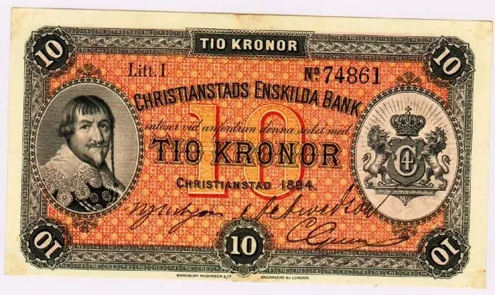 Christianstads Enskilda Bank - Tio kronor