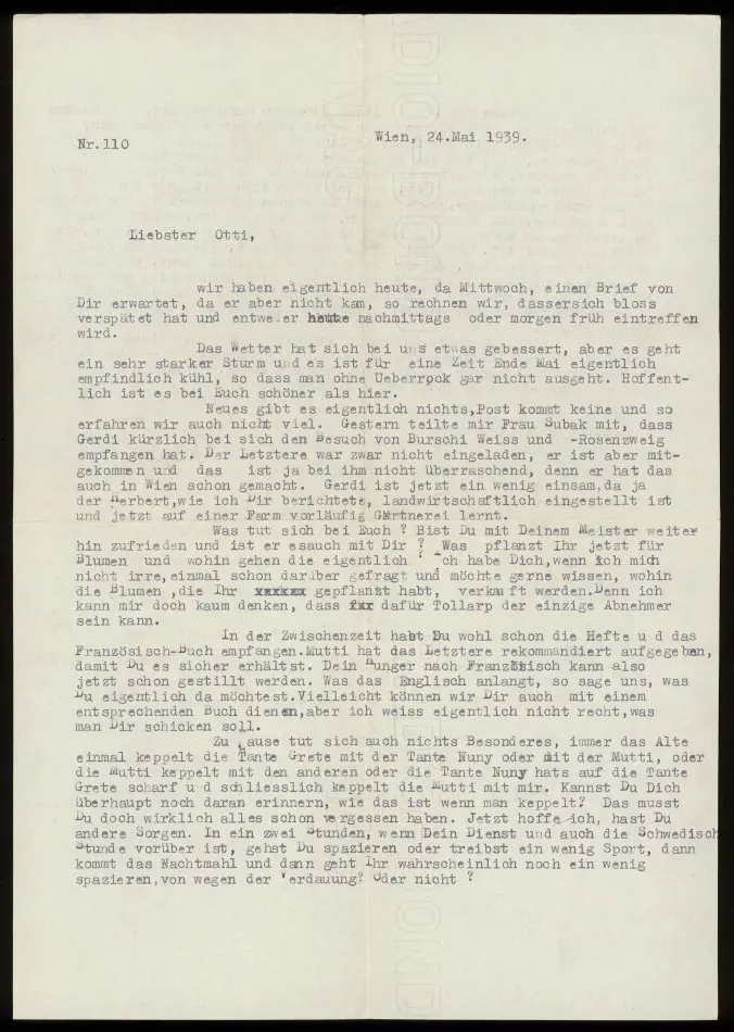 Bild på Brev från Elise och Josef Ullmann 1939-05-24