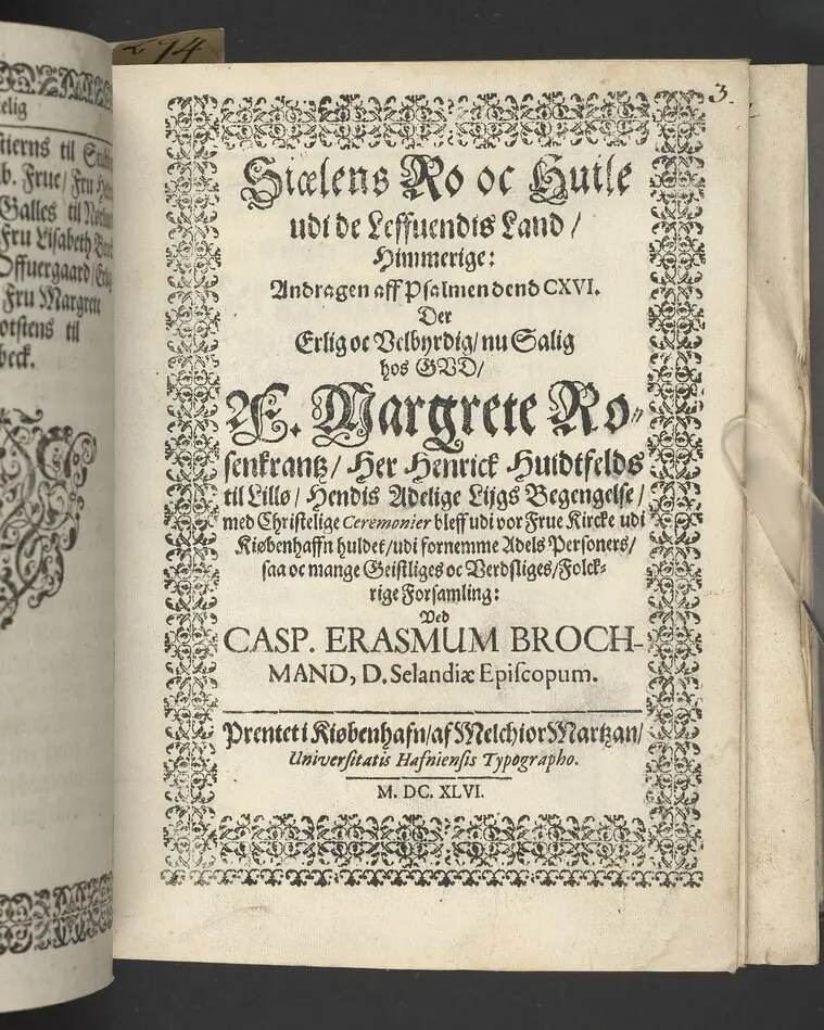 Bild på Likpredikan över Margrete Rosenkrantz