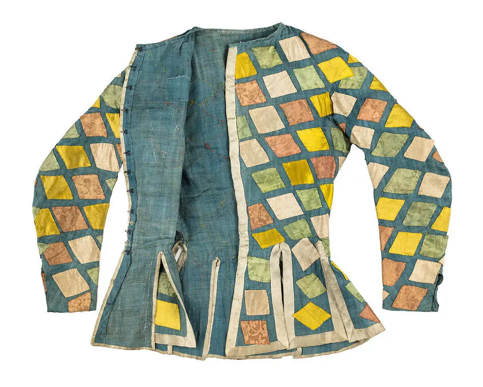 Tröja till harlekinadräkt, troligen buren av Ulrika Eleonora vid en av hovets maskerader, 1656-1693.