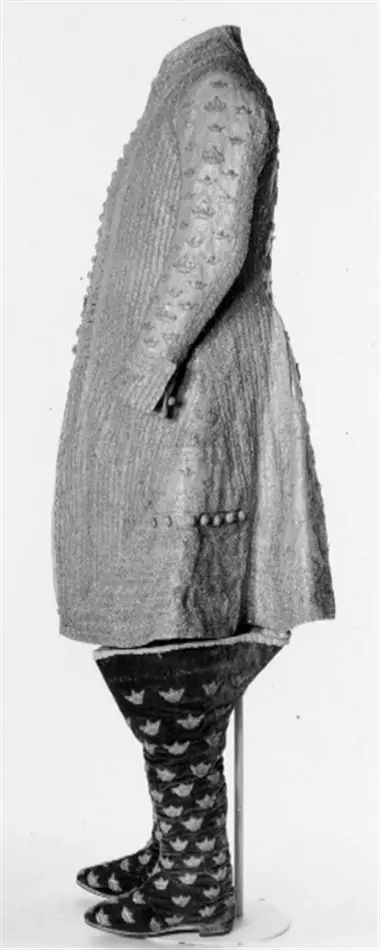 Stövel använd vid Karl XIII:s kröning 29 juni 1809.