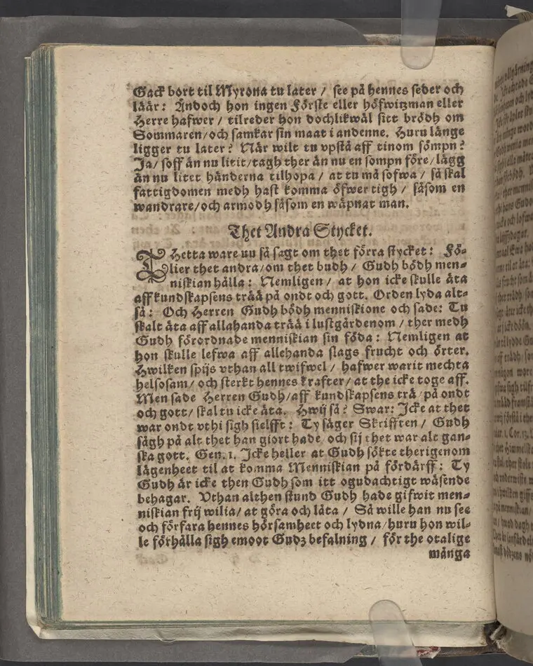 Then VI. lijkpredikningen ... vthi ... s. hustru Malins Måns Clemetsons, begraffning, i Bootkyrkia, then 31 maij, anno 1619.