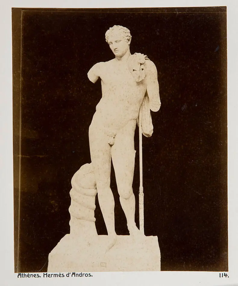 Bild på Fotografi. Skulptur, Hermes från Anrdros. Aten, Grekland.