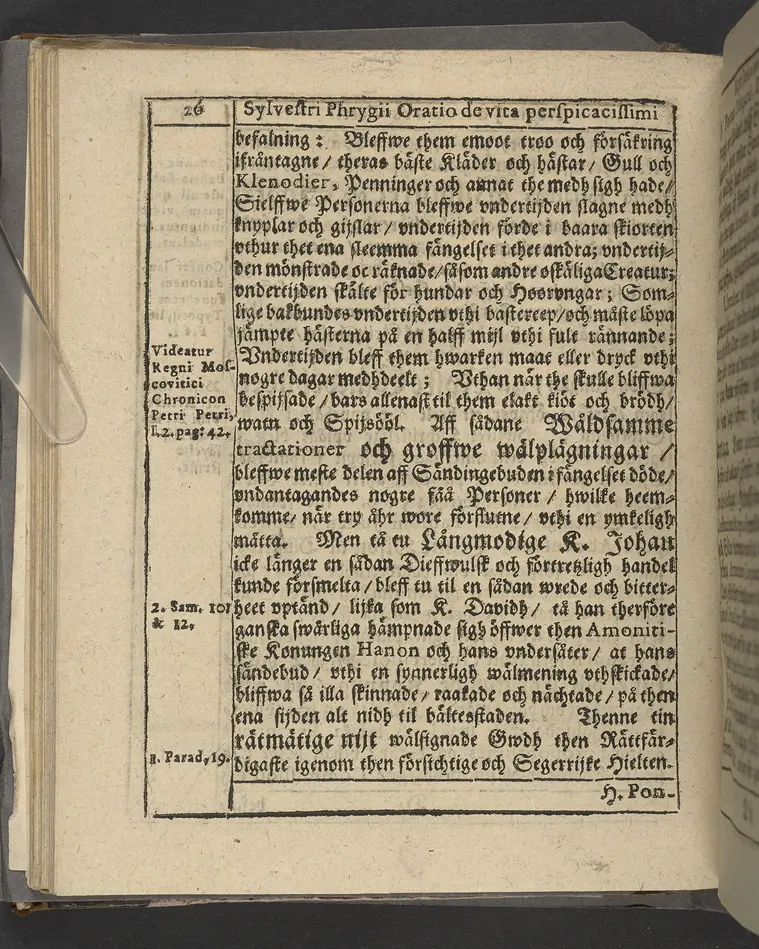 Agon regius, konglige Majesteetz till Swerige etc. H. Johans III... dödzkamp... Anteknat förste gången... på latiniskt språk... Dn. Jona Petri Nericio... Men nu... besmyckiat... medh Threnodia dramatica och... Drotningz Gunilæ epithaphijs... ich en... oration om... konungens... leffwerne... authore, Sylvestro Johan. Phrygio... Holmiæ A.C. 1620.