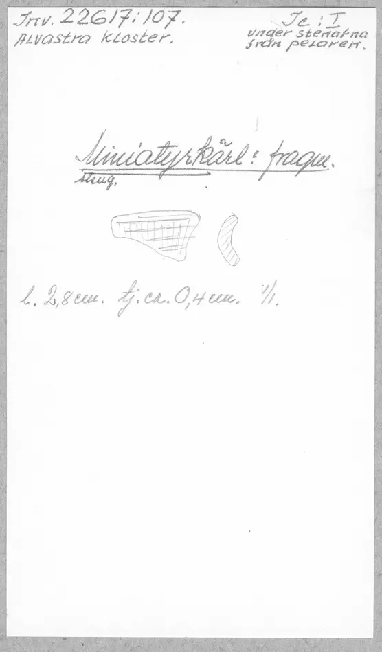 Bild på Miniatyrkärl, Kärl, Fragment