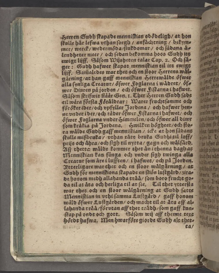 Then VI. lijkpredikningen ... vthi ... s. hustru Malins Måns Clemetsons, begraffning, i Bootkyrkia, then 31 maij, anno 1619.