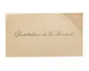 Visitkort från Överståthållare Johan Olof Ramstedt och Fru Henrika Ramstedt, f. Torén