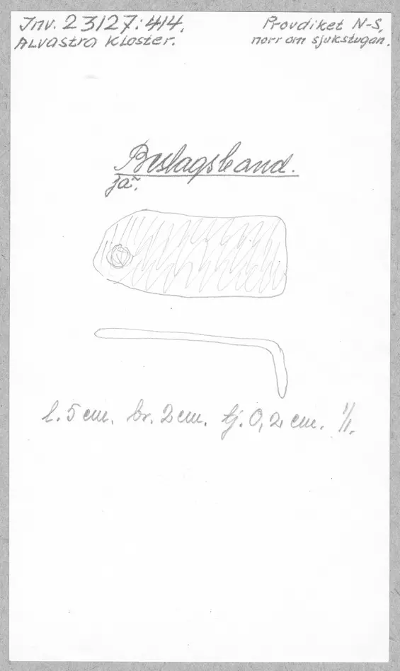 Bild på beslagsband, Band