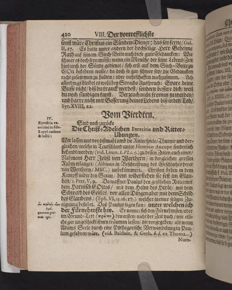 Der Vortrefflichste Christen-Adel/ In einer Christlichen Leichen-Predigt/ Tages vorher/ ehe Des ... Herrn Friedrichs von Werthern ... Der Röm. Käyserl. Maj. und des Heil. Röm. Reichs Erb-Cammer-Thürhüters .. Am 21. Decembr. 1686. Selig-verblichener Leichnam von Dreßden aus nacher Cölleda ... zu seinem Erb-Begräbnüß gebracht zu werden/ abgeführet worden.