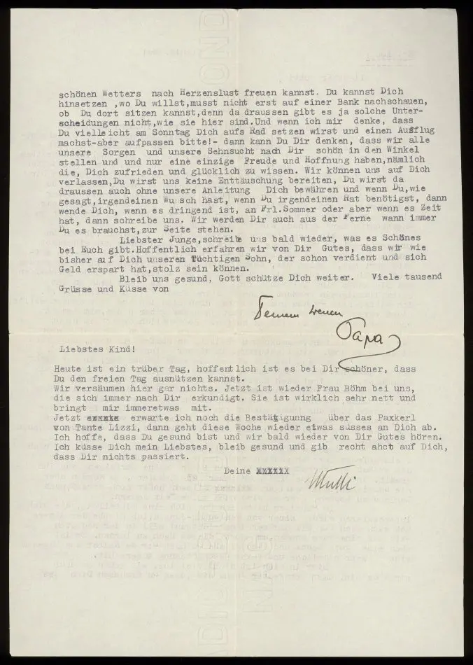 Brev från Elise och Josef Ullmann 1939-05-14