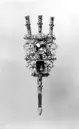 Plymhållare, s.k. ägrett, till Karl IX:s kröningshäst, tillverkad av guldsmeden Ruprecht Miller, Stockholm 1606-1607.