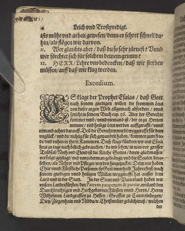 Ein Klagrede, über dem seligen und christlichen Abschied ... desz ... Herrn Wilhelens, Landgraffen zu Hessen, Graffen zu Catzenelnbogen ... anno 1592 ... Gehalten den 10. septembris in der Newenstatt zu Cassel, durch Johannem Strackium ... Gedruckt zu Marpurg, durch Paulum Egenolff, im Jahr, MDXCIII.