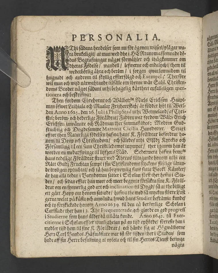 I.N.J. Status denatorum, the afsomnade dödas tilstånd, uthi een chtisteligh lijkpredijkningh,, öfwer ... herr Niels Erickzson Bergudd, fordom hauptmann öfwer ... hwilken i herranom afsomnade uti Malar sochn på sin egen swärd i Solfmo den 3. maij anno 1680 ... framstält ... aff Olavi Magni Arenio .
