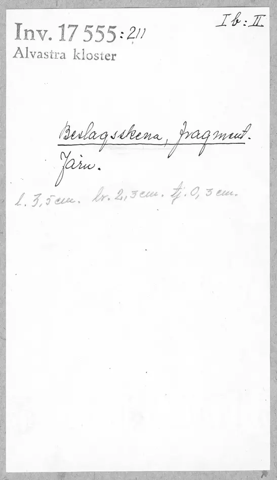Bild på beslagsskena, Skena, Fragment