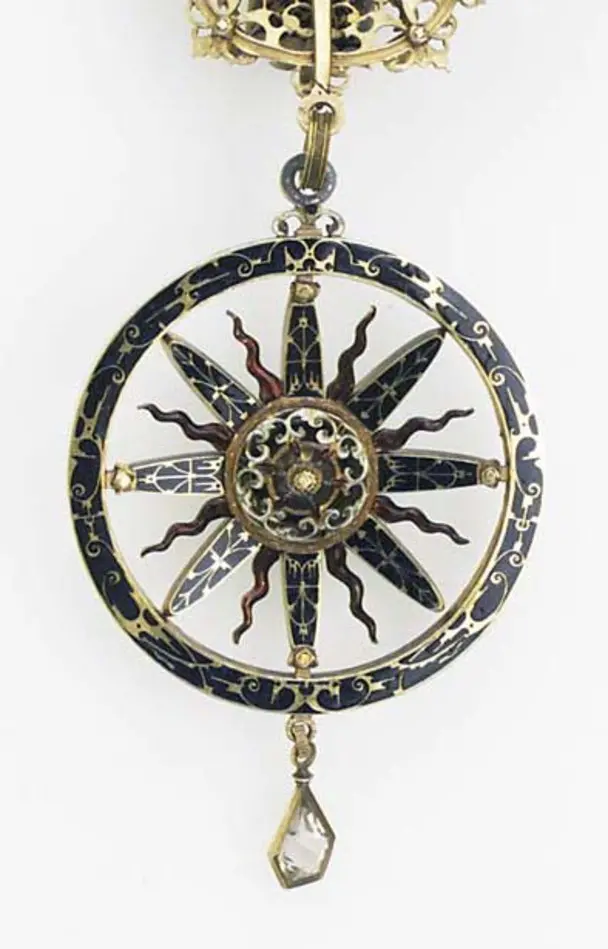 Ordenstecken, klenod, Jehovaorden, Sverige, tillverkad av Antonij Groot d.ä., Stockholm 1606, Troligen buren av Karl IX vid kröningen i Uppsala 1607-03-15.