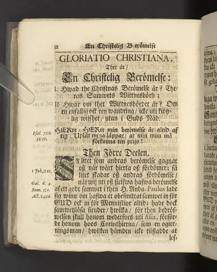 Gloriatio christiana, det är, en christelig berömelse af ett godt samwet. Hwilken den helige apostelen hafwer föreskrifwit; fordom kongl. may:ts tro-tienare ock Norkiöpings stads politie-borgmästare ... Carl Johansson altid älskat; och wid des jorde-färd uti en folckrijk församling den 23 febr. år 1708. allom christnom til efterdöme lemnat Petrus Asp ... Stockholm, tryckt, uti kongl. boktryckerie hos Joh. H. Werner, 1709.