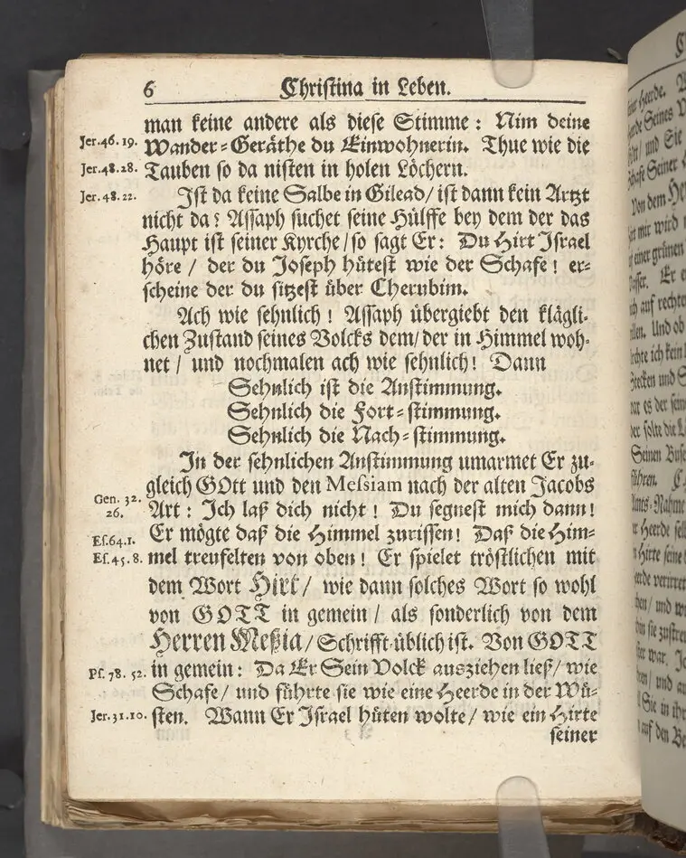 Christina in Leben/ Christina in Tod! Das ist Frühe doch lieb-volle Segen-Letze/ trauer-benehmende Trost-Letz/ und hoffnungs-volle Glaubens-Letze/ der weyland wohl-ehrbarn und gross-ehren tugendreichen Frauen Fr. Christina Grönin, gebornen Scharen-Bergin, desz wohl-ehren-vesten, grosz-achtbaren auch wohl-fürnehmen Herren Werner Gröns/ vornehmen Kauf-und Handels-Herren in hiesiger Königl. Residenz-Stadt Stockholm Herz-geschätzen Ehe-Gattin/ als deren verblichener Leichnam den 8 Maj-Monats, laufenden 1698-sten Heil-Jahrs, in Maria Magdalena Kyrch bey so wohl hoher/ als sonst ungemeiner Versamlung/ zur sanfften Erden-Ruh gebracht wurde/ zu inniger Trost-fasung vorgestellet von Johann Jacob Leibniz/ der h. Schrifft D. der löbl. Teutsschen Gemeine Past. und Consist. Assess. Stockholm/ Gedrucht bey Henrich Keysern/ J.K.Maejest: und der Acad. in Ups. Buchdrucker