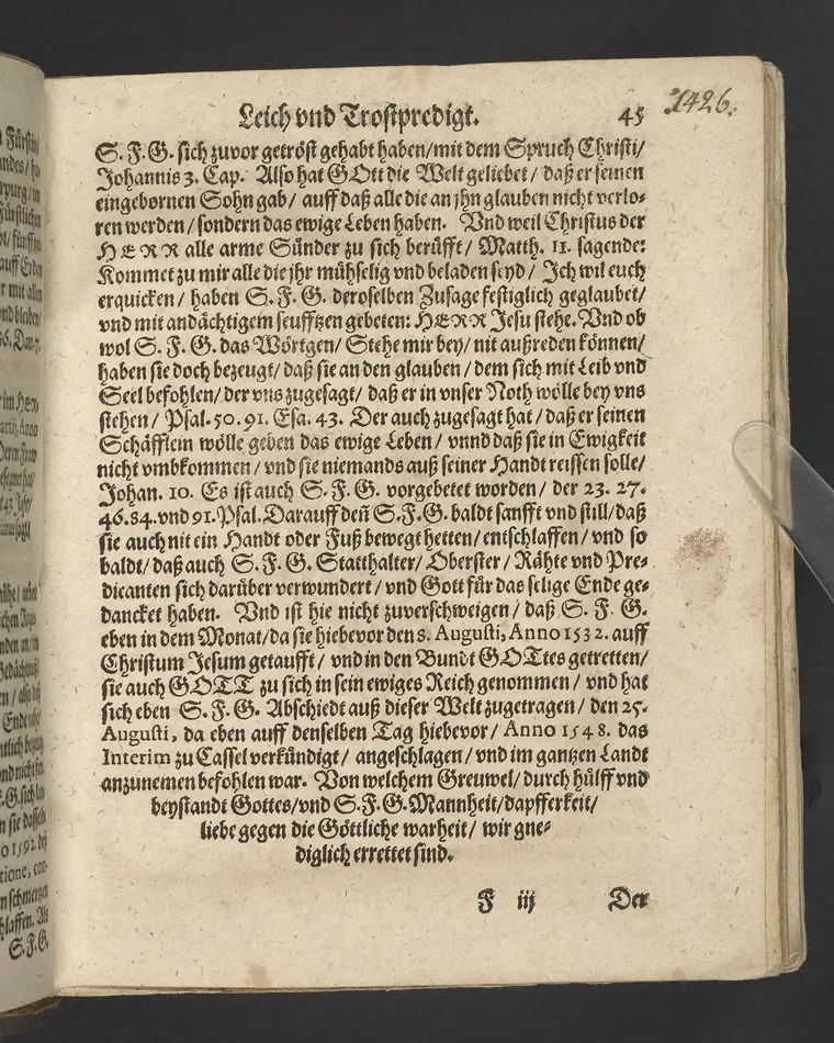 Ein Klagrede, über dem seligen und christlichen Abschied ... desz ... Herrn Wilhelens, Landgraffen zu Hessen, Graffen zu Catzenelnbogen ... anno 1592 ... Gehalten den 10. septembris in der Newenstatt zu Cassel, durch Johannem Strackium ... Gedruckt zu Marpurg, durch Paulum Egenolff, im Jahr, MDXCIII.