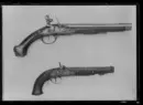 Flintlåspistol m: 1717 för Livskvadronen, Sverige (avkortad), tillverkad i Örebro.