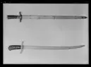 Hirschfängare med ursprungligen ej samhörande klinga, Tyskland 1700-talet (?).
