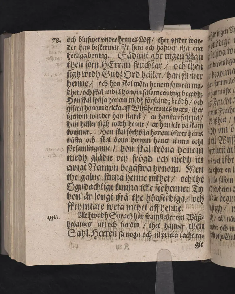 Corona sapientiæ, thet är wijsshetennes krona, medh een kort förklaring ... förfärdigat och vthi ... Christer Bondes ... begraffning ... framstelt aff Zachario L. Klingio ... Stockholm, tryckt hoos Ignatium Meurer ... anno MDCLXIII.