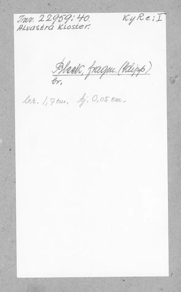 Bild på klipp, Bleck, Fragment