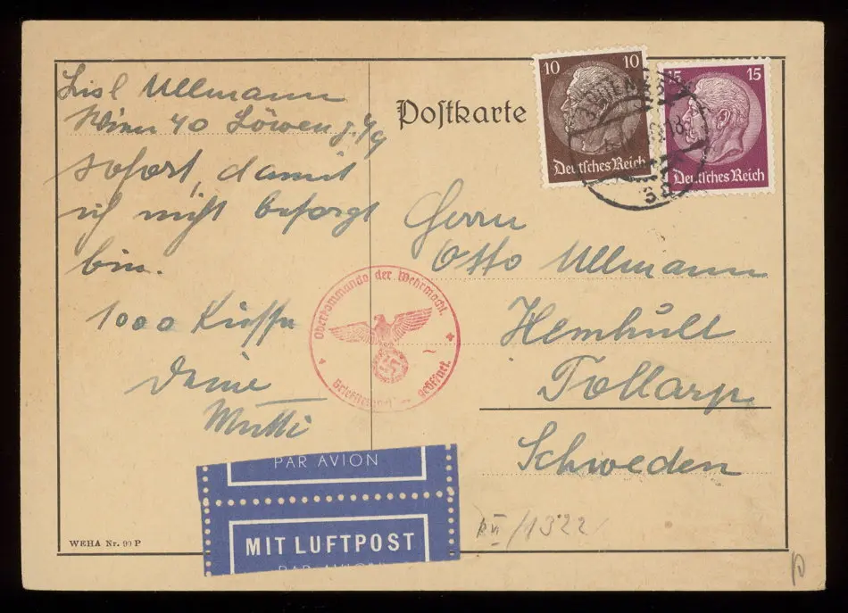 Brev från Elise och Josef Ullmann 1940-04-04