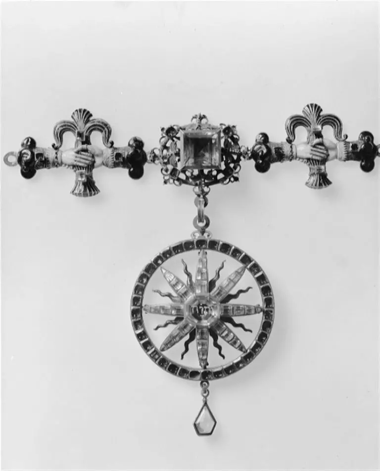 Ordenstecken, klenod, Jehovaorden, Sverige, tillverkad av Antonij Groot d.ä., Stockholm 1606, Troligen buren av Karl IX vid kröningen i Uppsala 1607-03-15.