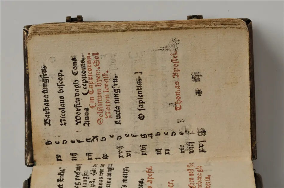Bönbok, titel: "Någhra gudeligha böner utdragna aff then helga scrifft", tryckt hos Amund Laurentzon, Stockholm 1559.