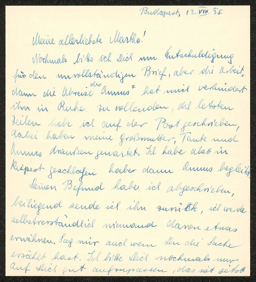 Bild på Brev från Stefan Böhm till Martha Böhm 1935-08-13