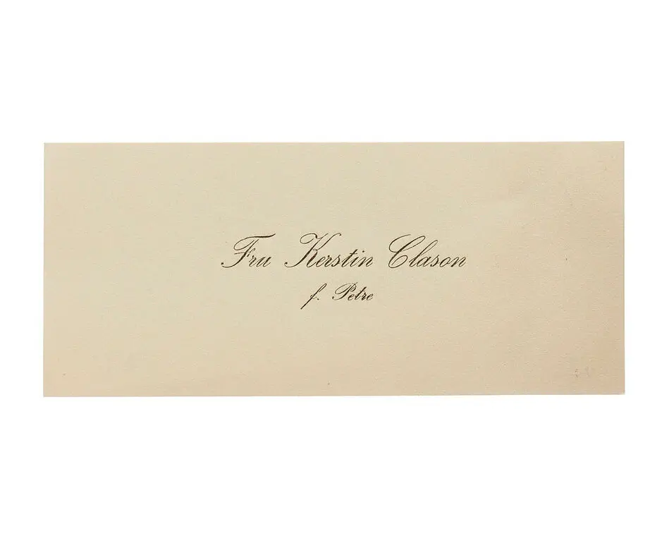 Visitkort från Fru Kerstin Clason f. Petre
