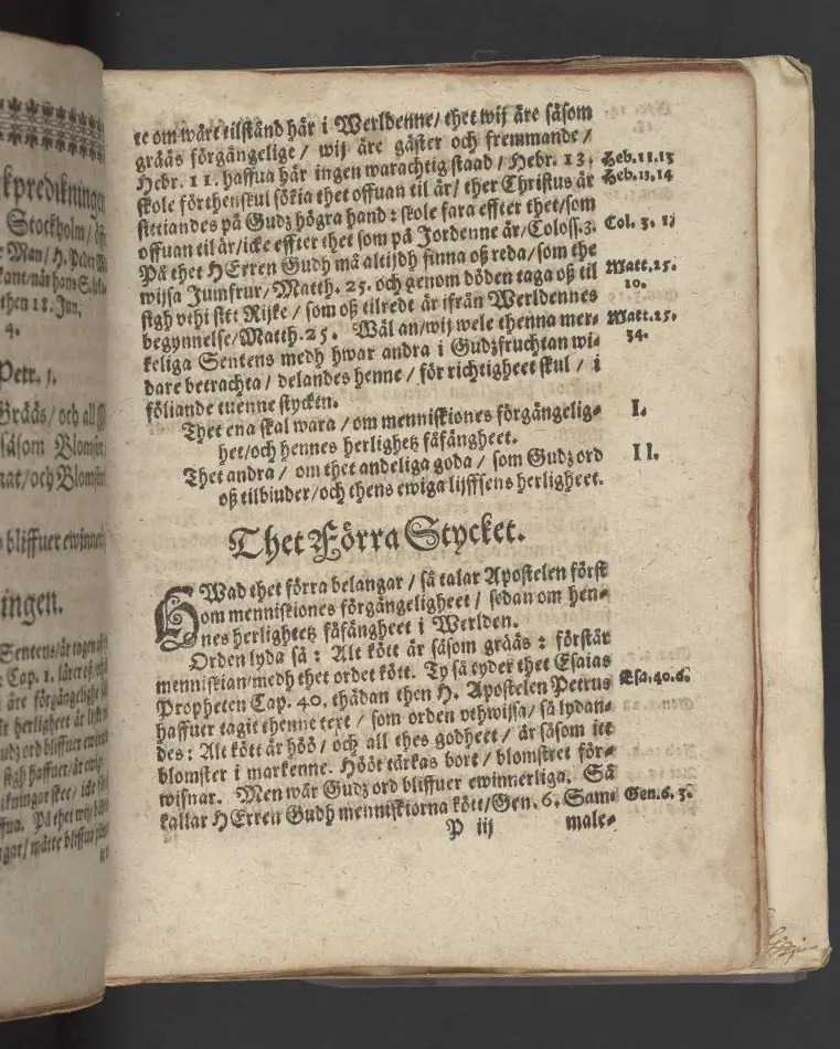 Then XXI lijkpredikningen/ hållin uthi S.Niclas i Stockholm/ öffuer Gudhfruchtige och vällärde Man/ H. Peder Månson/ K. Mtz. etc. hoffpredikant/ när hans s. lekamen ther begroffs/ then 18. Jun. 1624.