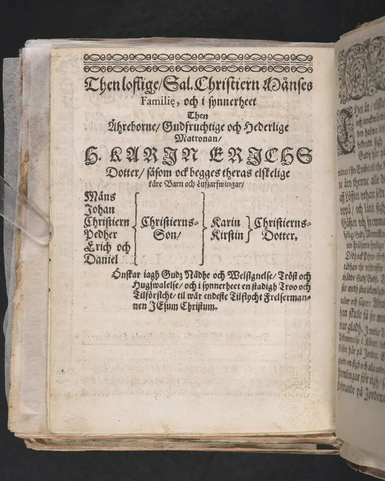 Een christeligh lijkpredikan, öfwer ... Christiern Måns-son, hwars salighe lekamen ... bleff begrafwen ... i Ramnäsz kyrckio, åhr 1659. then 18 febr. Hållen aff doct. Olavo Laurelio ... Tryckt vthi Wästerås aff Euchario Lauringer, åhr 1659.