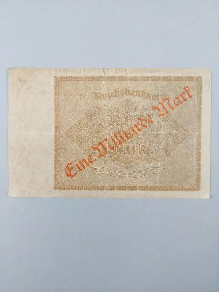 Tysk sedel från 1922 i valören en miljard mark