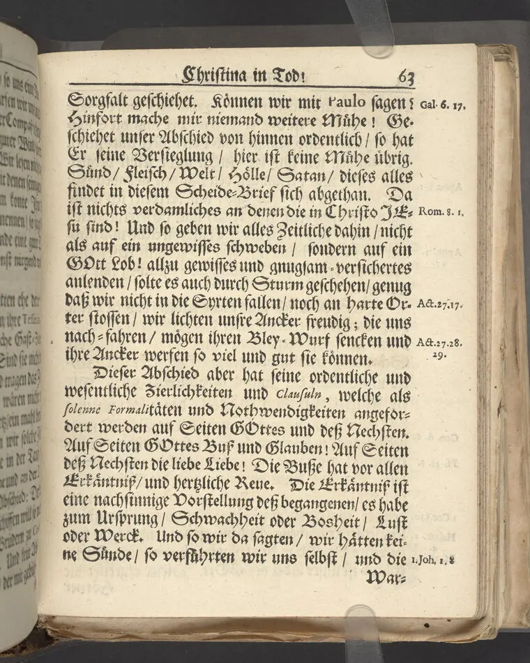Christina in Leben/ Christina in Tod! Das ist Frühe doch lieb-volle Segen-Letze/ trauer-benehmende Trost-Letz/ und hoffnungs-volle Glaubens-Letze/ der weyland wohl-ehrbarn und gross-ehren tugendreichen Frauen Fr. Christina Grönin, gebornen Scharen-Bergin, desz wohl-ehren-vesten, grosz-achtbaren auch wohl-fürnehmen Herren Werner Gröns/ vornehmen Kauf-und Handels-Herren in hiesiger Königl. Residenz-Stadt Stockholm Herz-geschätzen Ehe-Gattin/ als deren verblichener Leichnam den 8 Maj-Monats, laufenden 1698-sten Heil-Jahrs, in Maria Magdalena Kyrch bey so wohl hoher/ als sonst ungemeiner Versamlung/ zur sanfften Erden-Ruh gebracht wurde/ zu inniger Trost-fasung vorgestellet von Johann Jacob Leibniz/ der h. Schrifft D. der löbl. Teutsschen Gemeine Past. und Consist. Assess. Stockholm/ Gedrucht bey Henrich Keysern/ J.K.Maejest: und der Acad. in Ups. Buchdrucker
