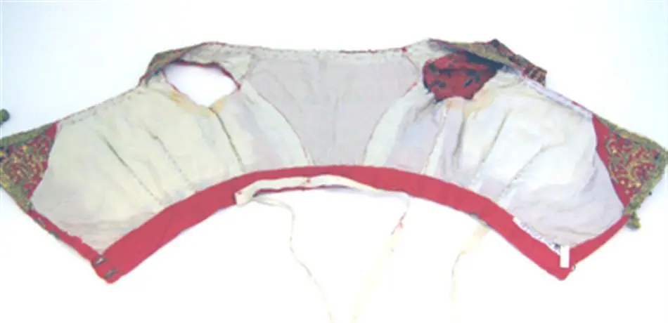 Väst till klänning som hört till kejsarinnan Josephine (Napoleon I:s gemål), 1800-talets början.