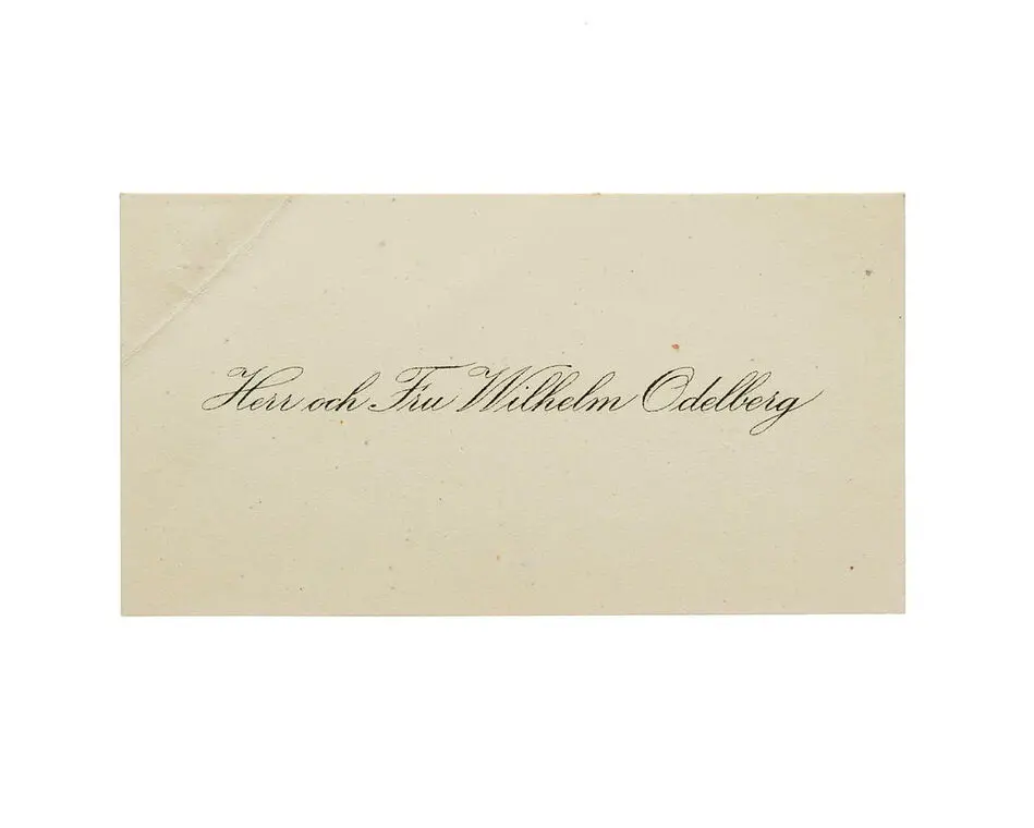 Visitkort från Herr Wilhelm Odelberg och Fru.