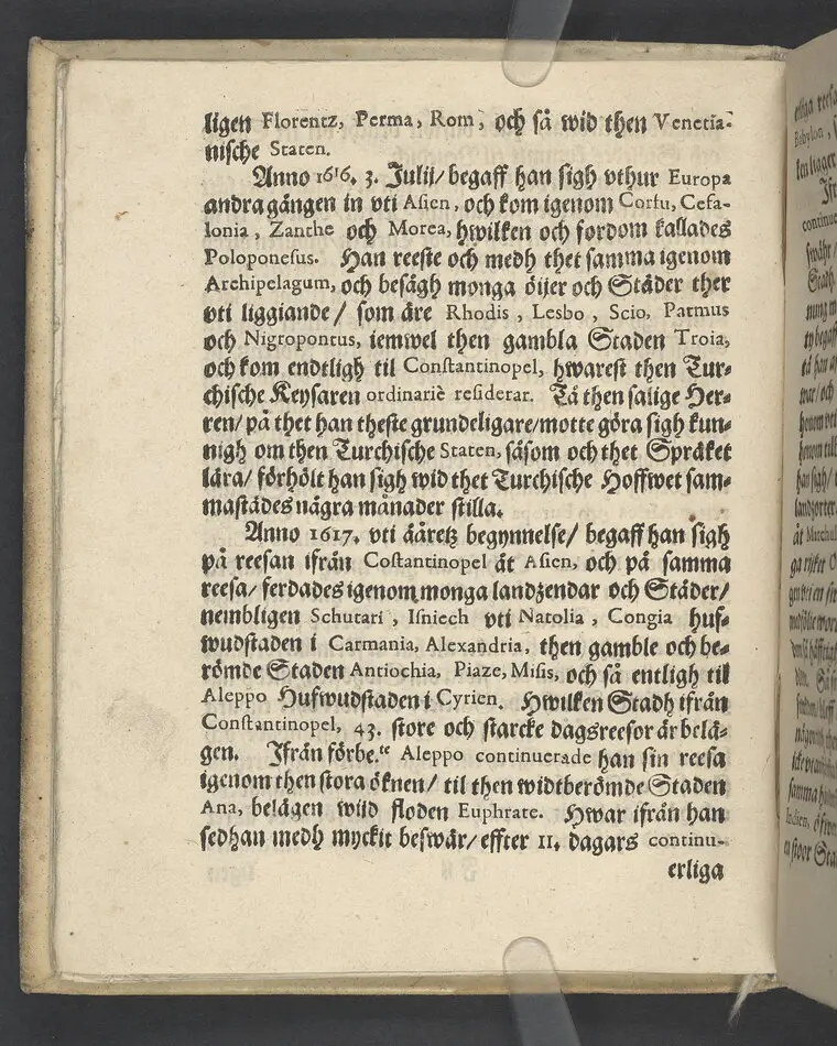 Lijkpredikan, öfwer... Herr Bengt Oxenstierna, Frijherre til Ekebyholm och Söderboo... Vthi Riddarholms Kyrckian, den 6. Augusti åår 1643. Så och en kort Relation, om then salige herrens stora förfarenhet och widt kring om werlden giorda resor... Tryckt aff Henrich Keyser 1644.