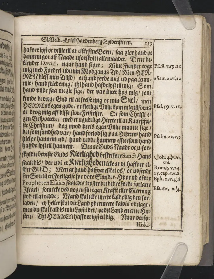Guds börns stora bitterhed i denne jordiske fred... Da den erlig oc velbiurdig mand, Erick Hardenberg Gyldenstiern. Herre til Svanholm oc Karssholm... udi vor Frue Kircke udi Ydsted bleff bestädiget den 23 Januarij anno 1666. Oc forklaret aff Hans Hanssøn Resener... Tryckt i Malmø, aff Vitus Haberegger, aar 1667.