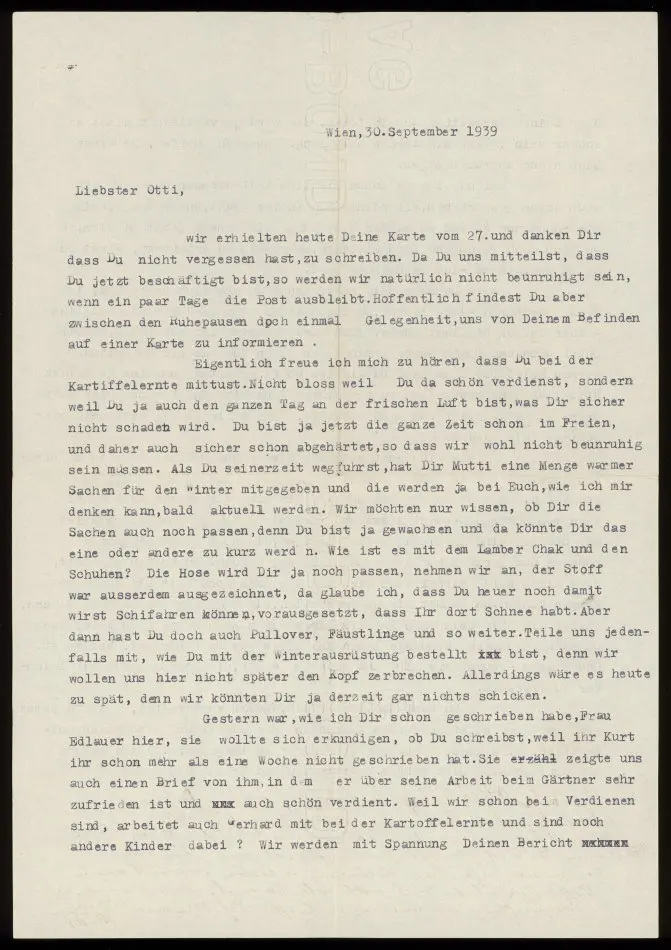 Bild på Brev från Elise och Josef Ullmann 1939-09-30
