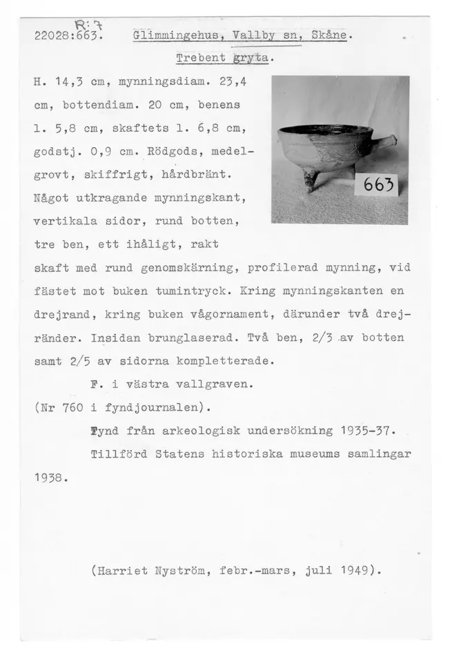 Bild på Trebensgryta, Kärl